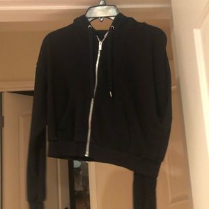 Cropped black hoodie
